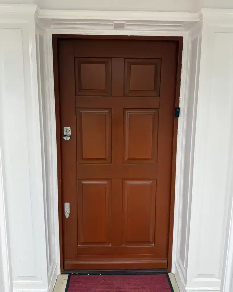 Banham locks fitted on a mahogany front door in Harrow by Andrew the Locksmith