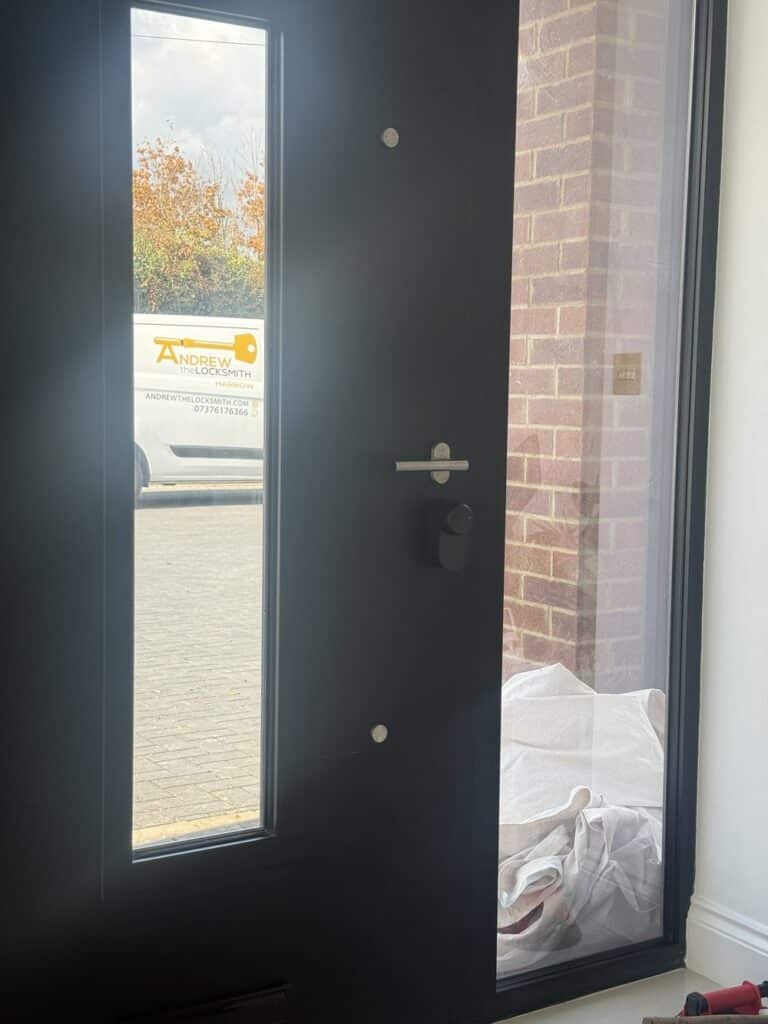 Composite front door in Harrow with a keyless smart lock installed